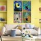 Adult 5D Diamond Painting Kits - 4 Pieces, Round Diamond Arts Painting Kit, DIY Beginner Black Cat Diamond Art Kit, Matisse Van Gogh Living Room Bedroom Decoration (11.8x15.7)